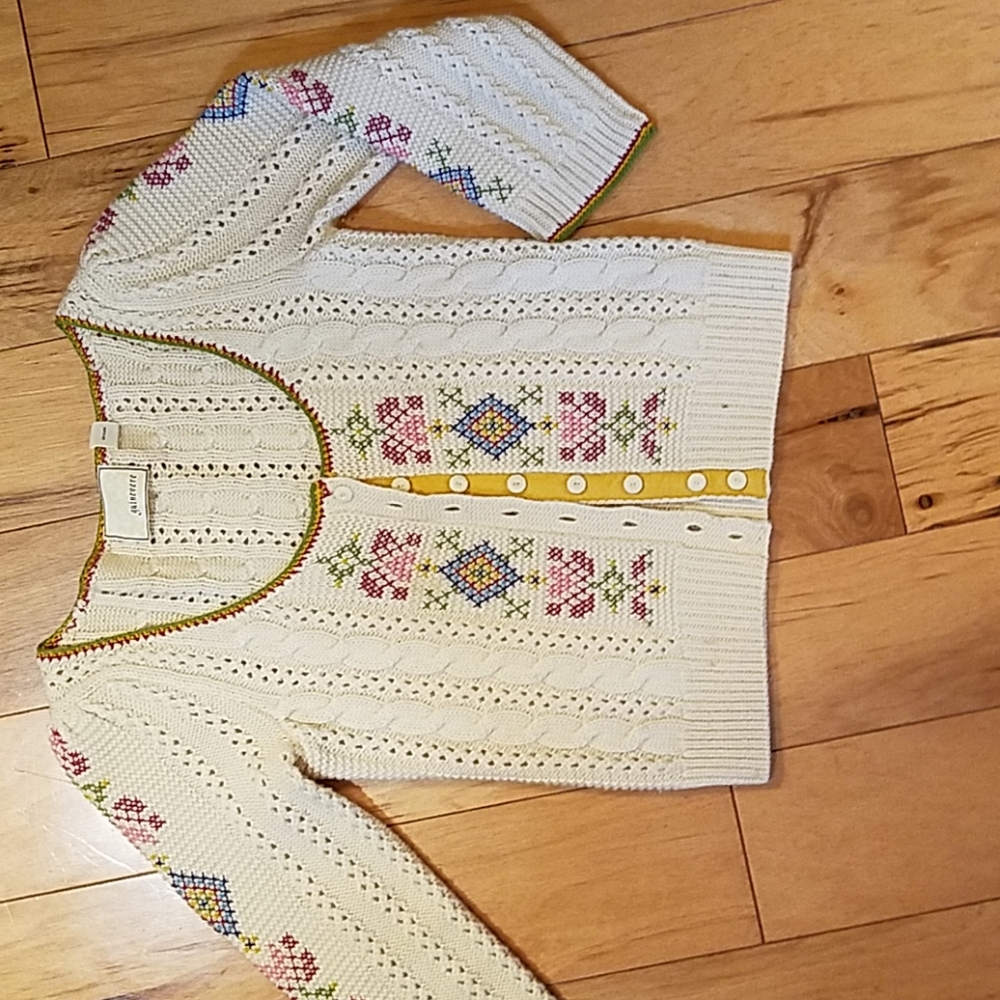 vintage anthro 3/4 sleeve sweater